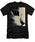 Cute Cat Illustration Over Old Dictionary Page Jacob Kuch T-Shirt