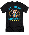 Cute Corgi Senior Daddy Mommy Sit Stay Graduate Sophie Eleanor T-Shirt