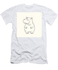Cute Smiling Hippopotamus Line Art Illustration Wanda Blue T-Shirt
