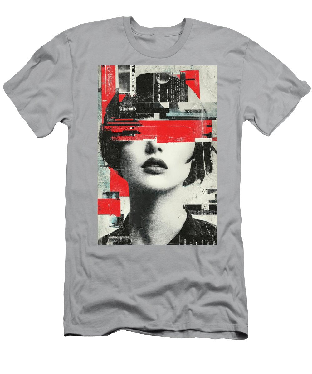 Cyberpunk Portrait Collage Redacted Identity Matthias Hauser T-Shirt