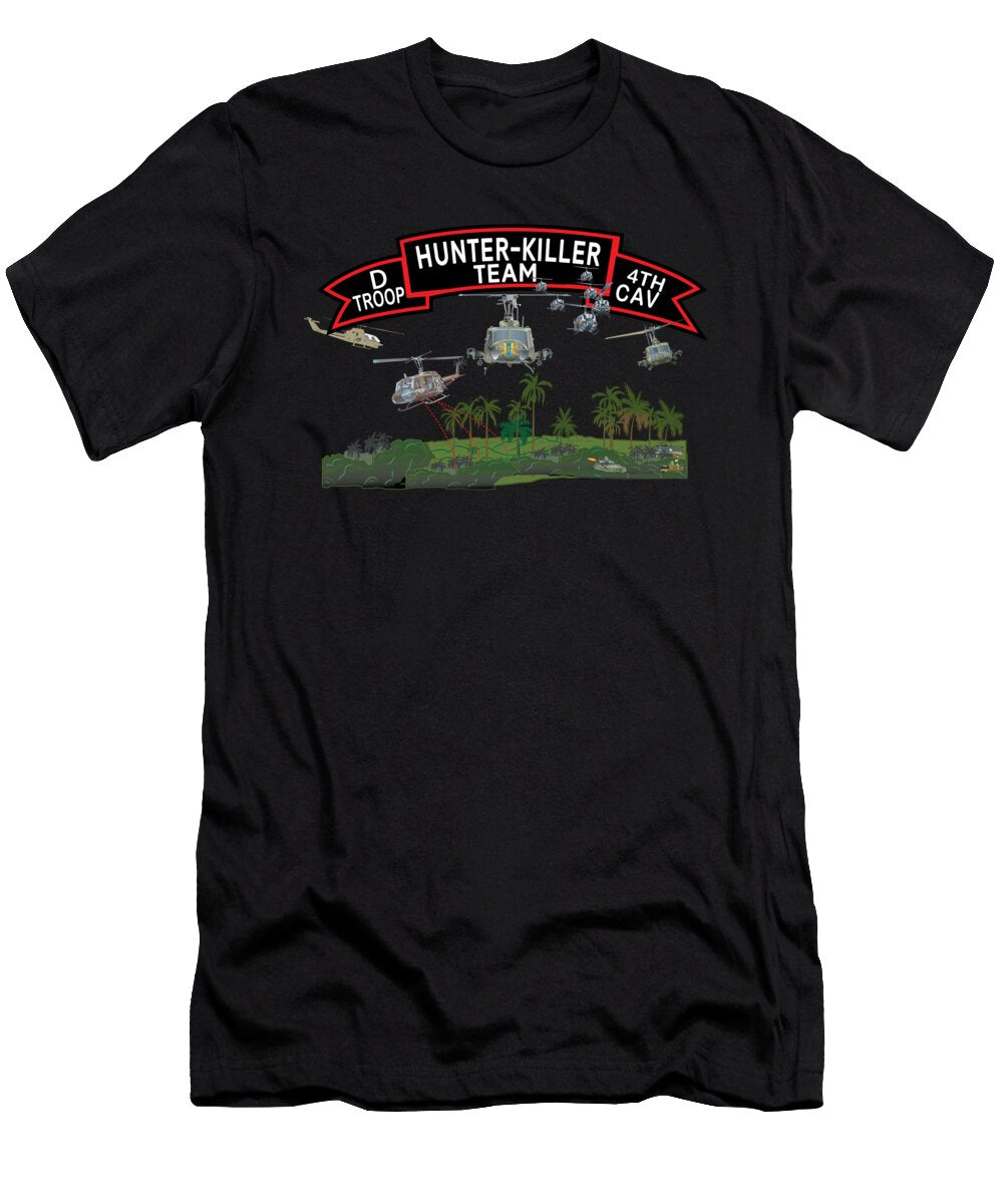 D Troop 4th Cav Hunter Killer Team W Aircraft Tom Adkins T-Shirt