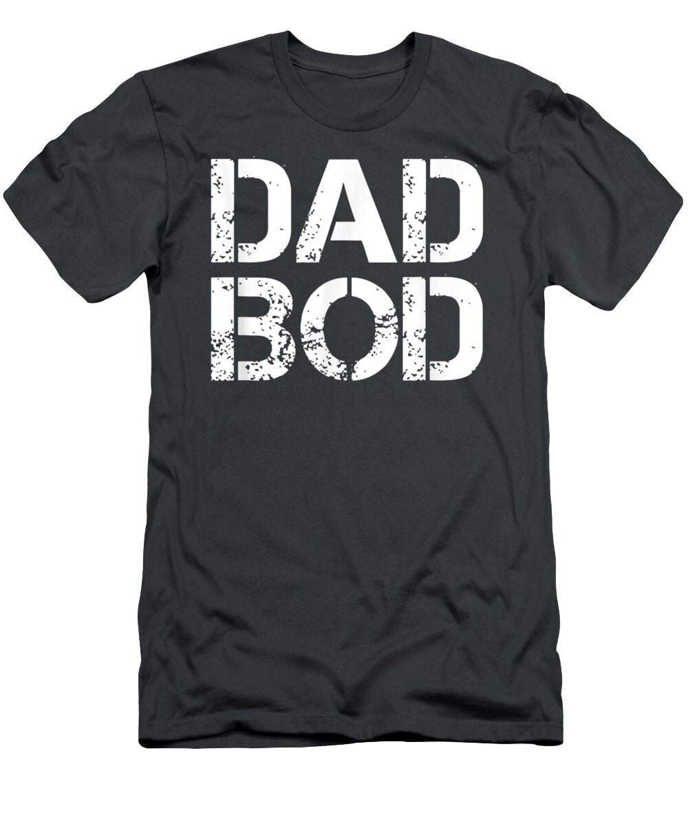 Dad Bod Rough Strong 90s White Stencil Text Logang Shay T-Shirt