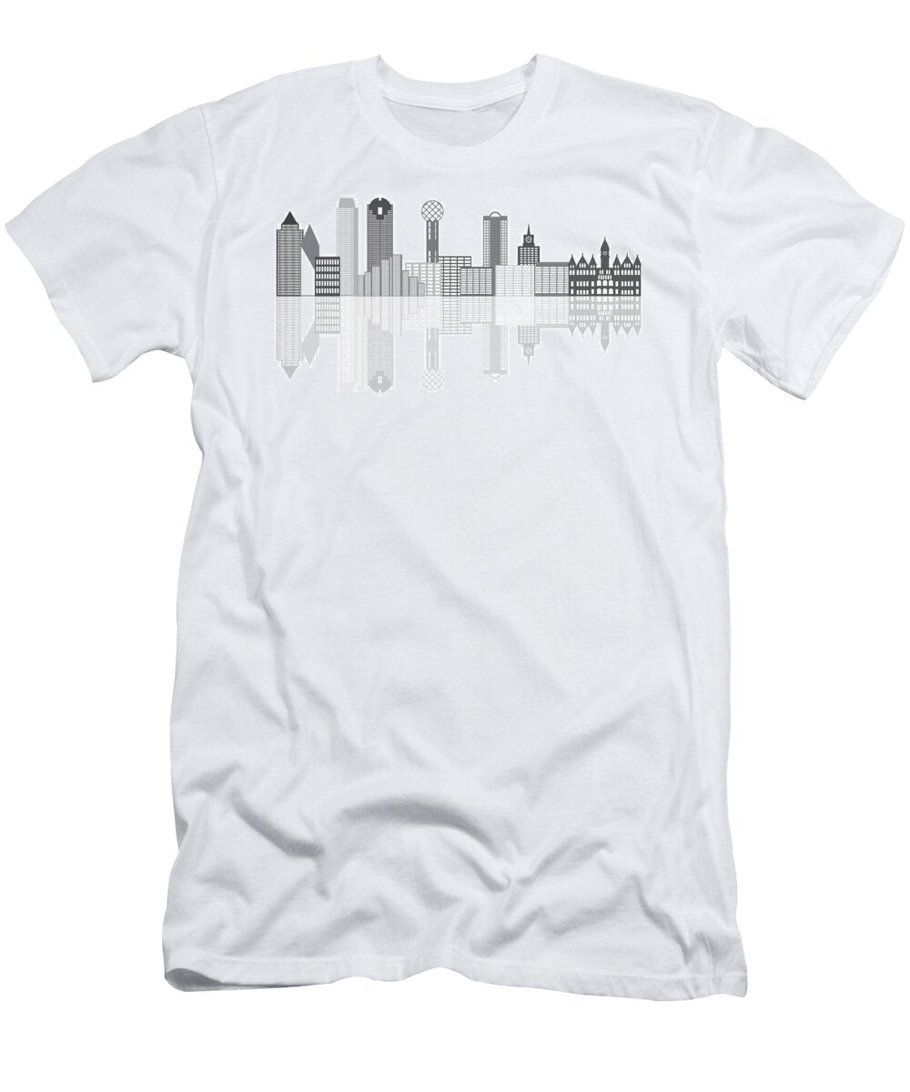Dallas City Skyline Grayscale Illustration Jpldesigns T-Shirt