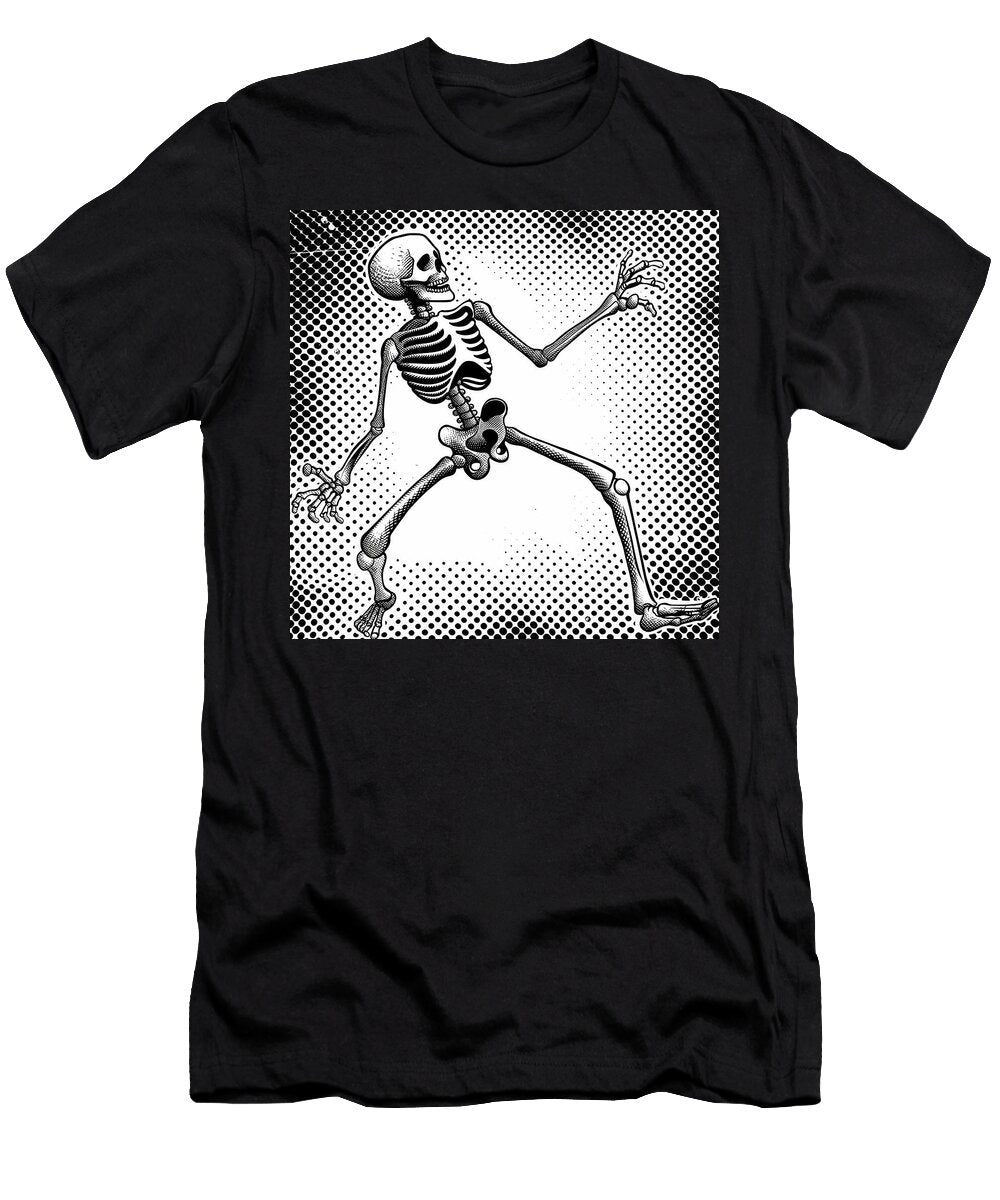 Dancing Bones Skeleton Comic Book Panel 111 Mad Paperairplanes T-Shirt
