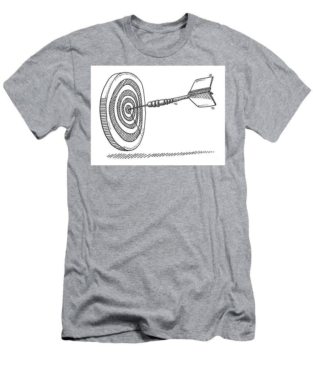 Dart Target Success Symbol Drawing Frank Ramspott T-Shirt