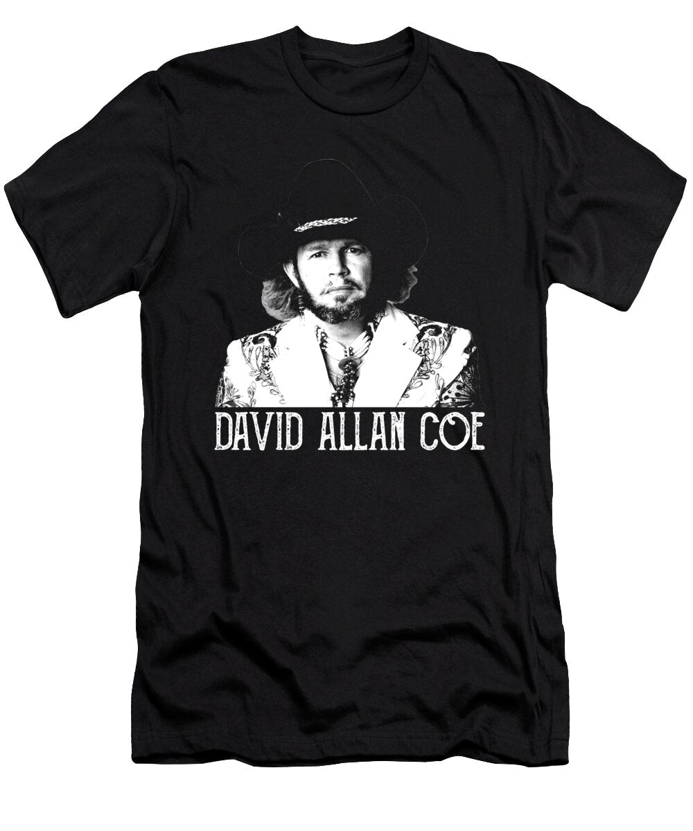 David Allan Coe White Stencil Cynthia Pottorff T-Shirt