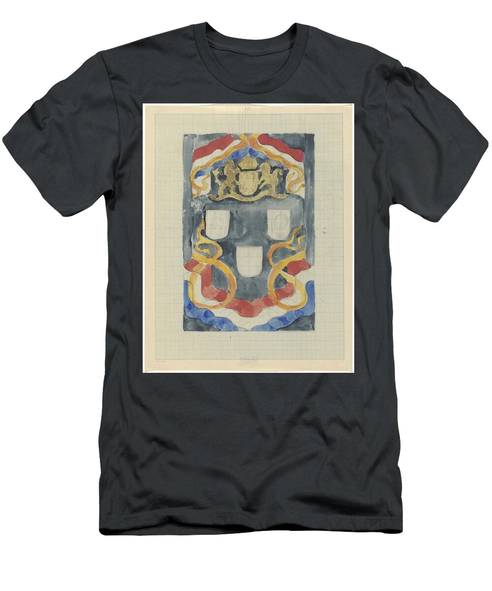 Decorative Design with the National Coat of Arms Flags and Banners Carel Adolph Lion Cachet 1874 Carel Adolph Lion Cachet T-Shirt