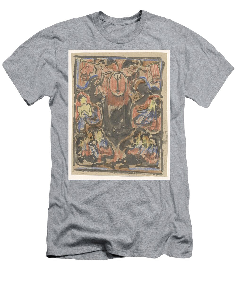 Decorative Design with Two Heralds At the Top Carel Adolph Lion Cachet 1874 1945 Carel Adolph Lion Cachet T-Shirt