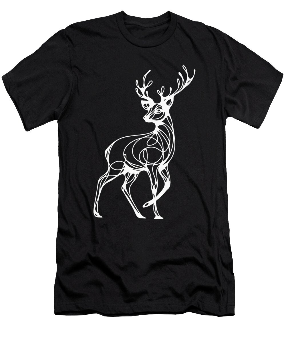 Deer Lineart Deers Animal Forest Elk Art Maisie Jackson T-Shirt