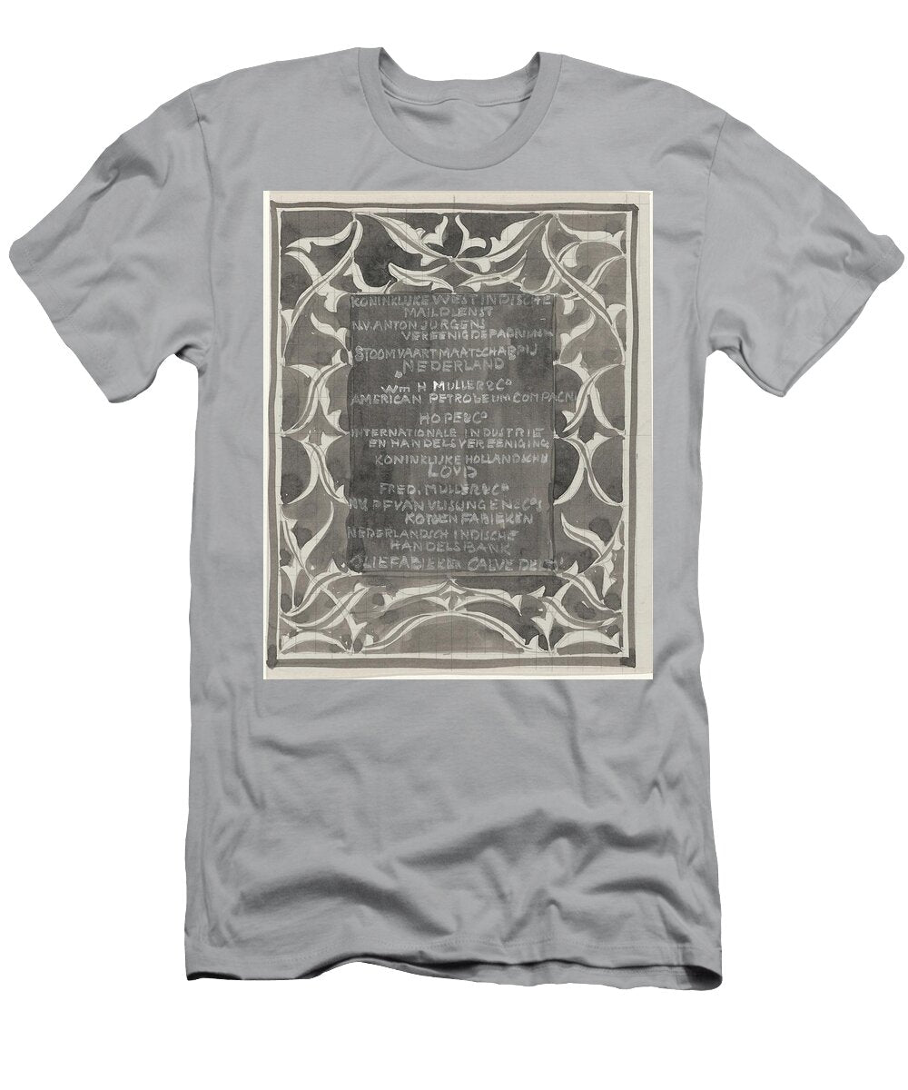 Design for a Poster with Names of Companies in Ornamental Borders Carel Adolph Lion Cachet 1874 Carel Adolph Lion Cachet T-Shirt