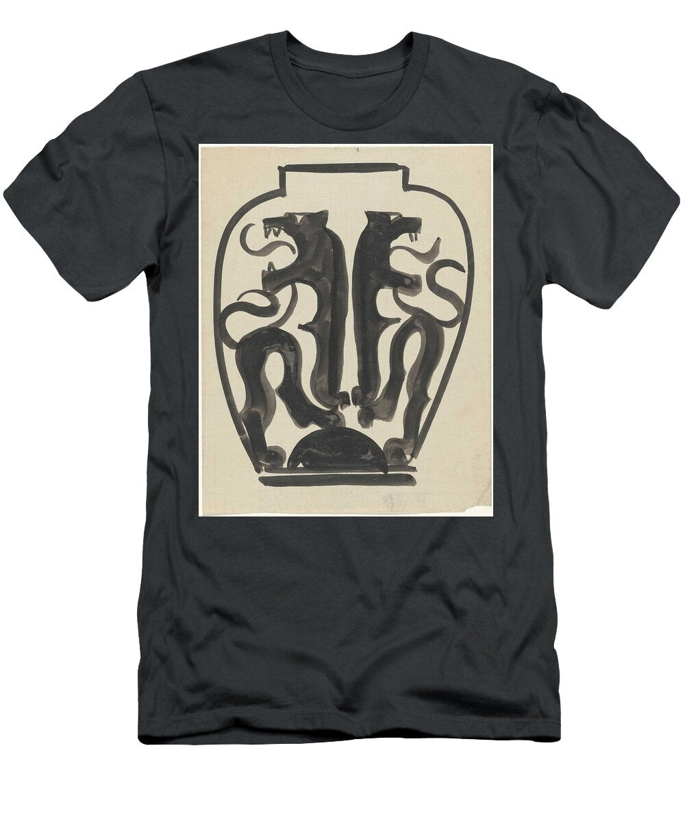 Design for a Vase with Lion Motif Carel Adolph Lion Cachet 1874 1945 V Carel Adolph Lion Cachet T-Shirt