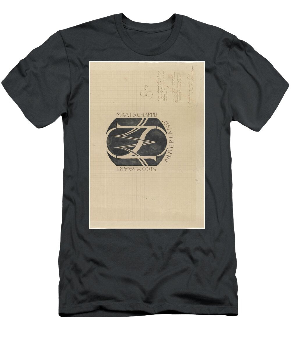 Design for a Vignette with a Monogram From Stoomvaart Maatschappij Nederland Carel Adolph Lion Cach Carel Adolph Lion Cachet T-Shirt