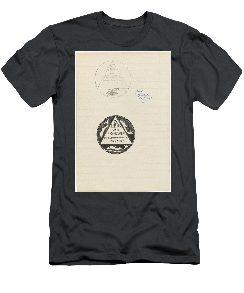 Design for an Ex Libris By J Kouwer Marine Engineer Carel Adolph Lion Cachet 1874 1945 Carel Adolph Lion Cachet T-Shirt