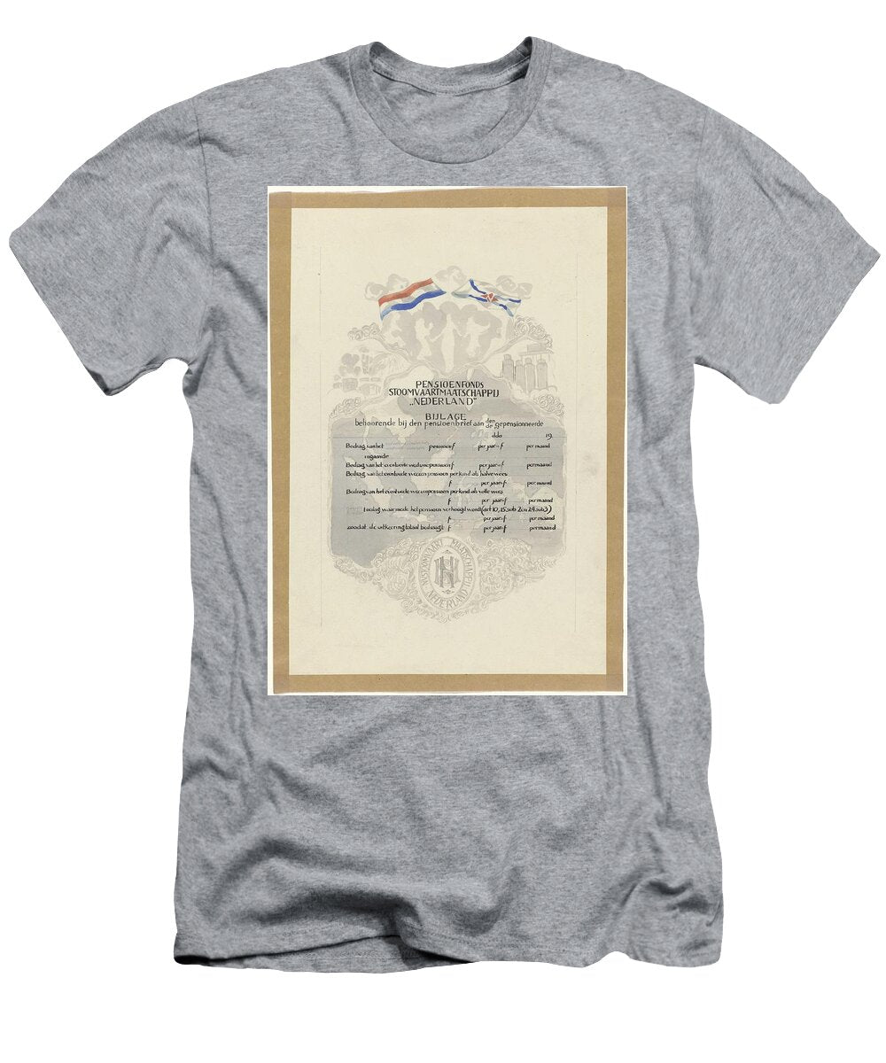 Design for the Appendix to the Pension Letter of the Stoomvaart Maatschappij Nederland Carel Adolph Carel Adolph Lion Cachet T-Shirt