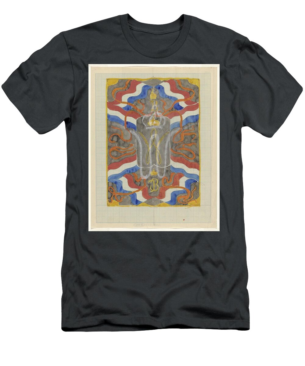 Design with Flags Banners and a Crowned W and B Carel Adolph Lion Cachet 1874 1945 Carel Adolph Lion Cachet T-Shirt