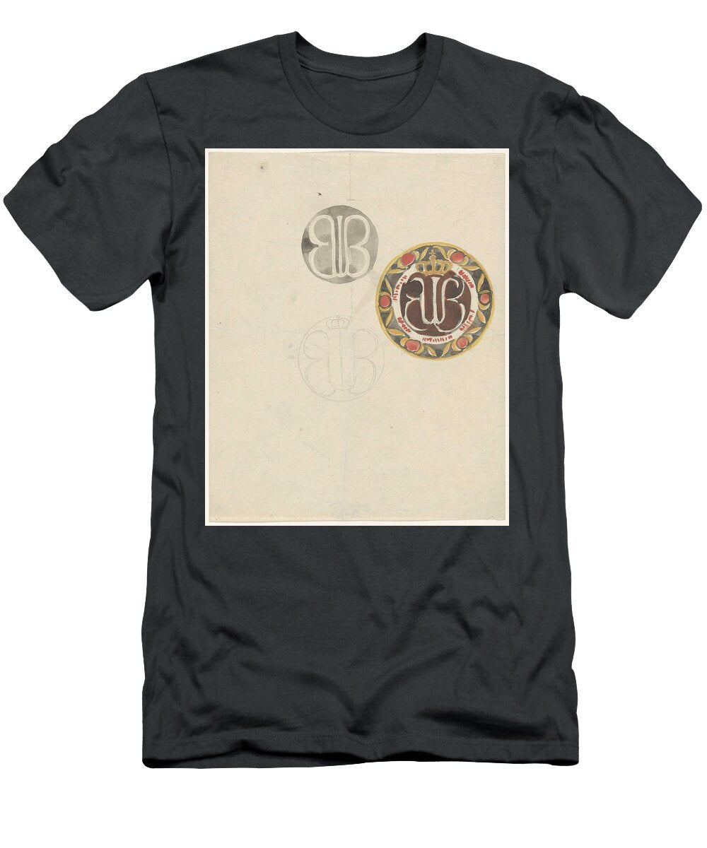 Designs for a Plate with Crown and Monogram Carel Adolph Lion Cachet 1874 1945 Carel Adolph Lion Cachet T-Shirt