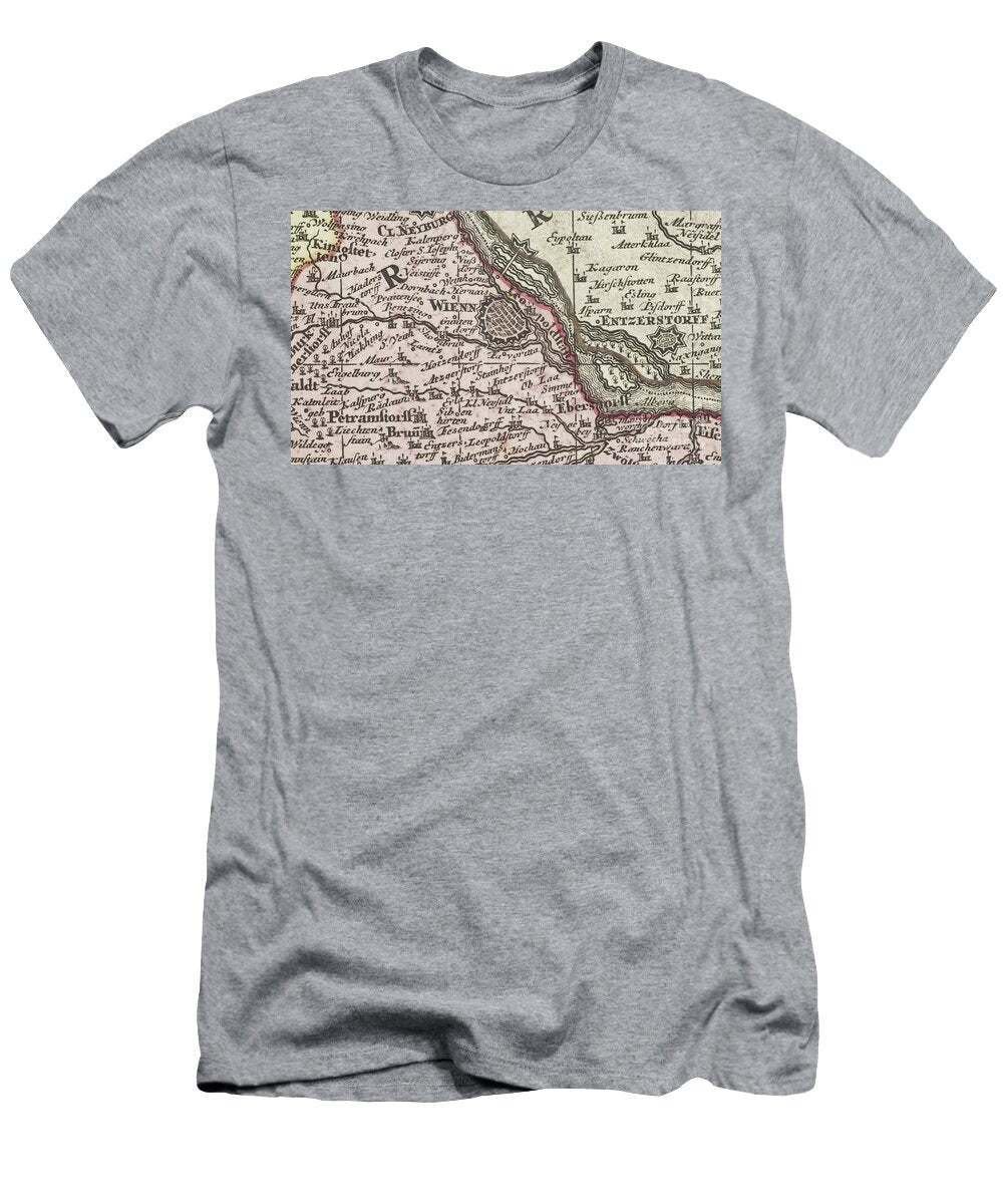 Detail of a Map of Austria Colour Litho European School T-Shirt