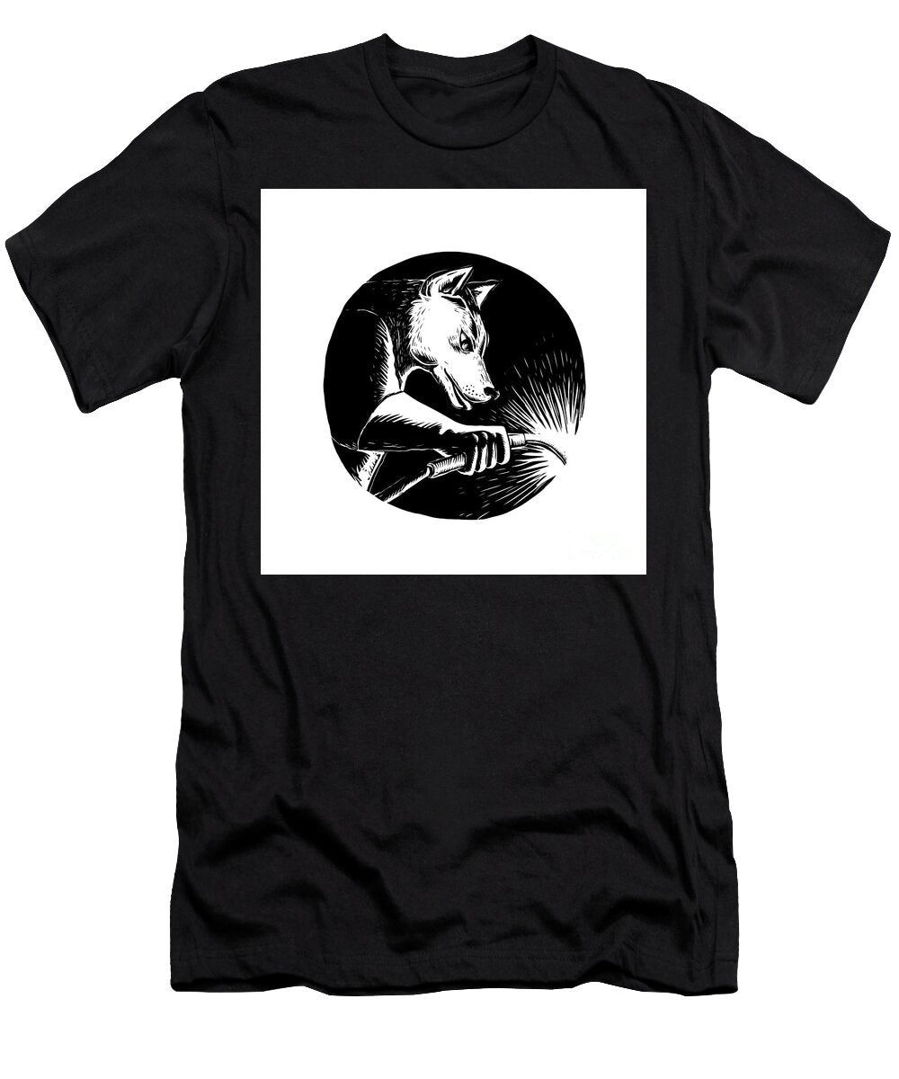 Dingo Dog Welder Scratchboard Aloysius Patrimonio T-Shirt