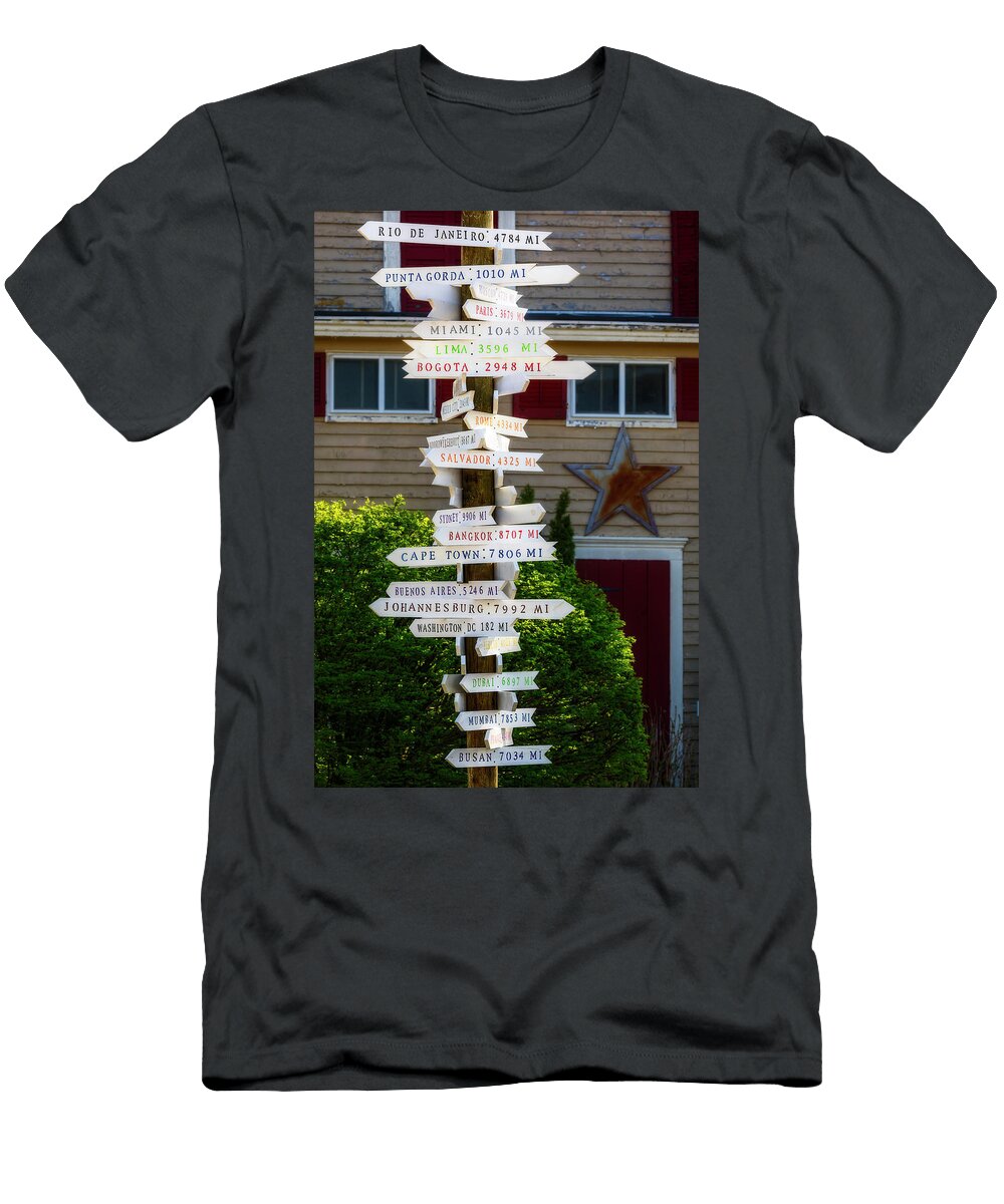 Directional Mileage Signs Susan Candelario T-Shirt