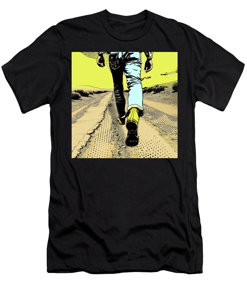 Dirt Road Walking Comic Book Panel 122 Mad Paperairplanes T-Shirt
