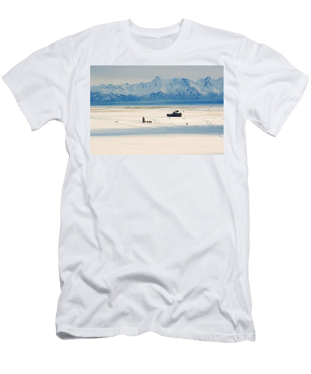 Dog Musher At Cook Inlet Alaska Juergen Weiss T-Shirt