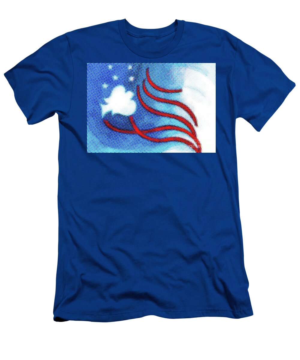 Dove with American Flag Pop Art Genevieve Esson T-Shirt