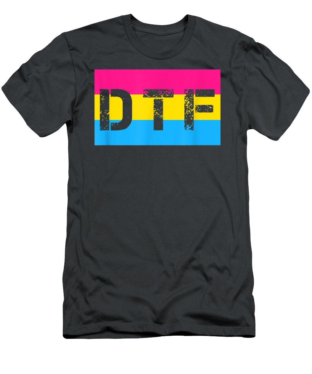 Down to Fuck Dtf Meme Stencil Lgbtq Pansexual Prid Lilyjh Aerit T-Shirt