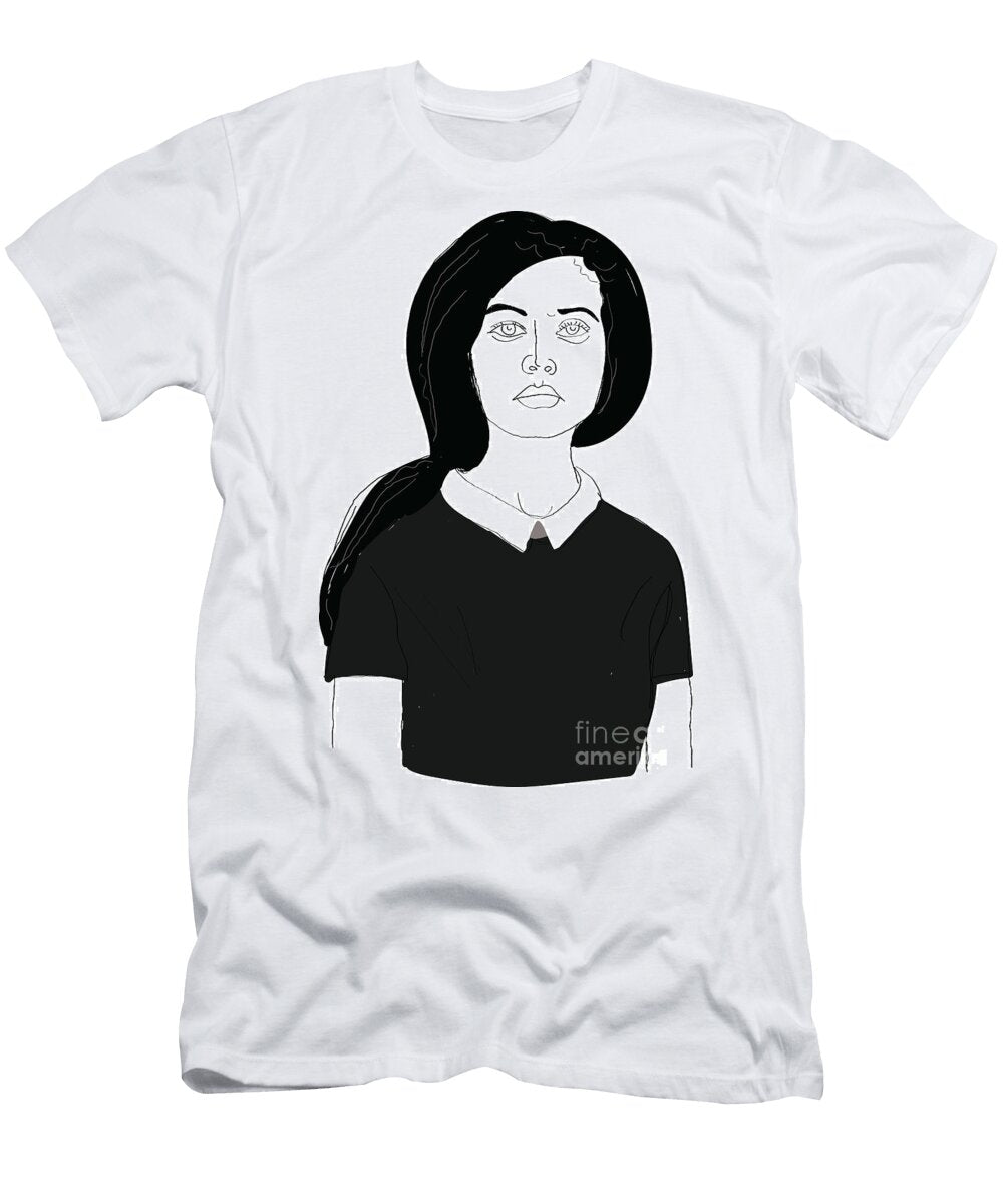Dramatic Black and White Portrait of a Beautiful Lonely Girl Kartick Dutta T-Shirt