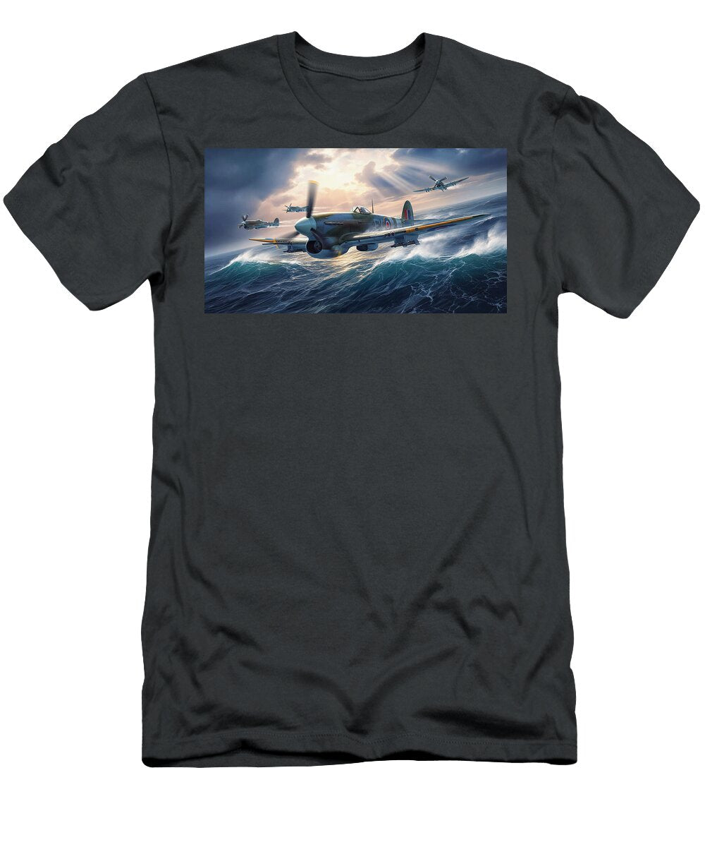 Dramatic Flight Over Rolling Waves Mango Art T-Shirt