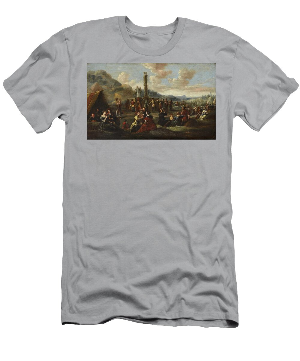 Dutch School 17th Century the Adoration of the Golden Calf Celestial Images T-Shirt