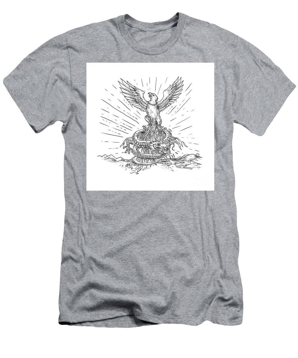 Eagle Rising Like Phoenix and Dragon Tattoo Aloysius Patrimonio T-Shirt
