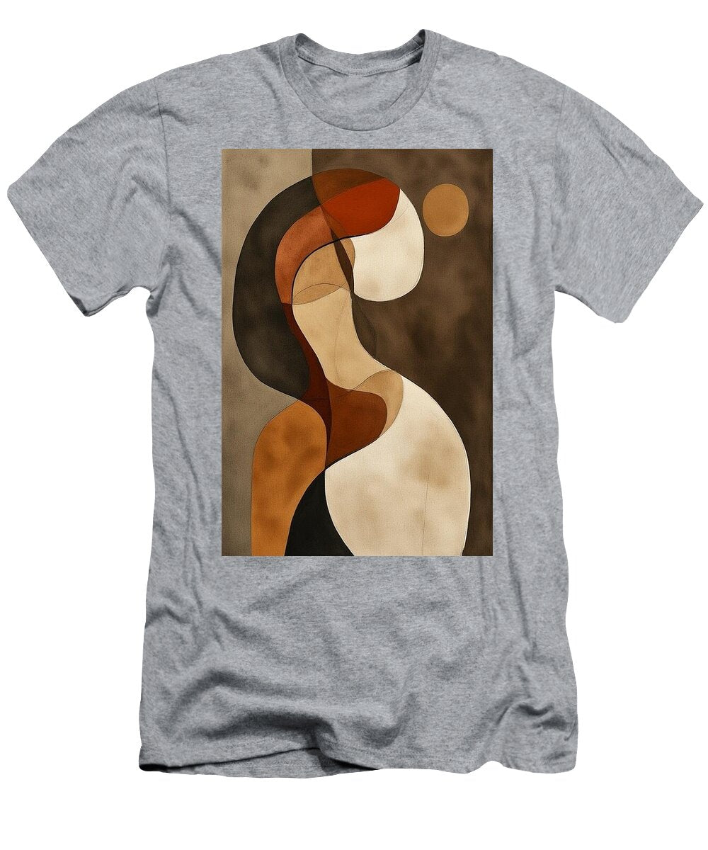 Earthbound Profile Abstract Silhouette with Geometric and Organic Forms Mounir Khalfouf T-Shirt