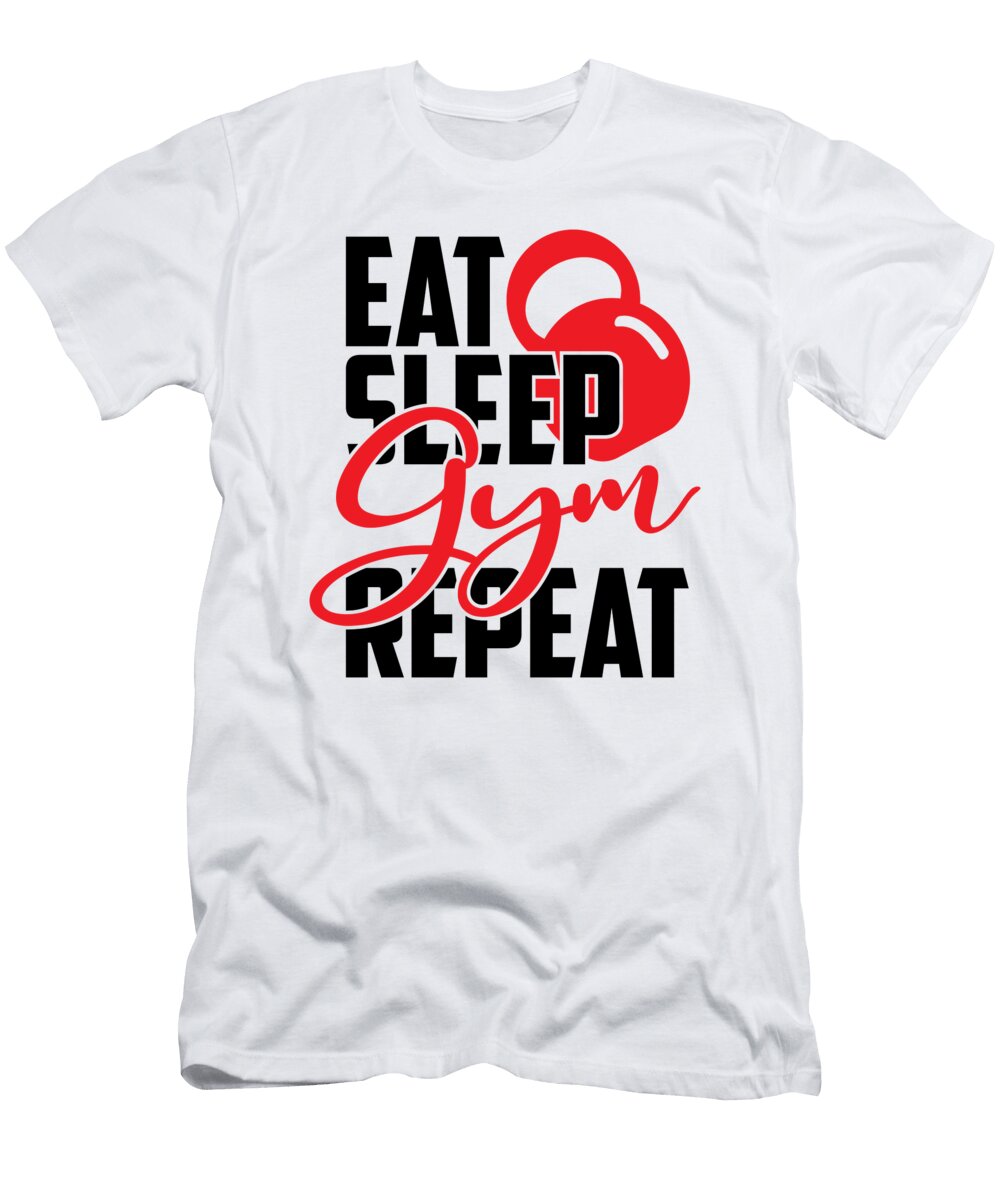 Eat Sleep Gym Repeat Licensed Art T-Shirt