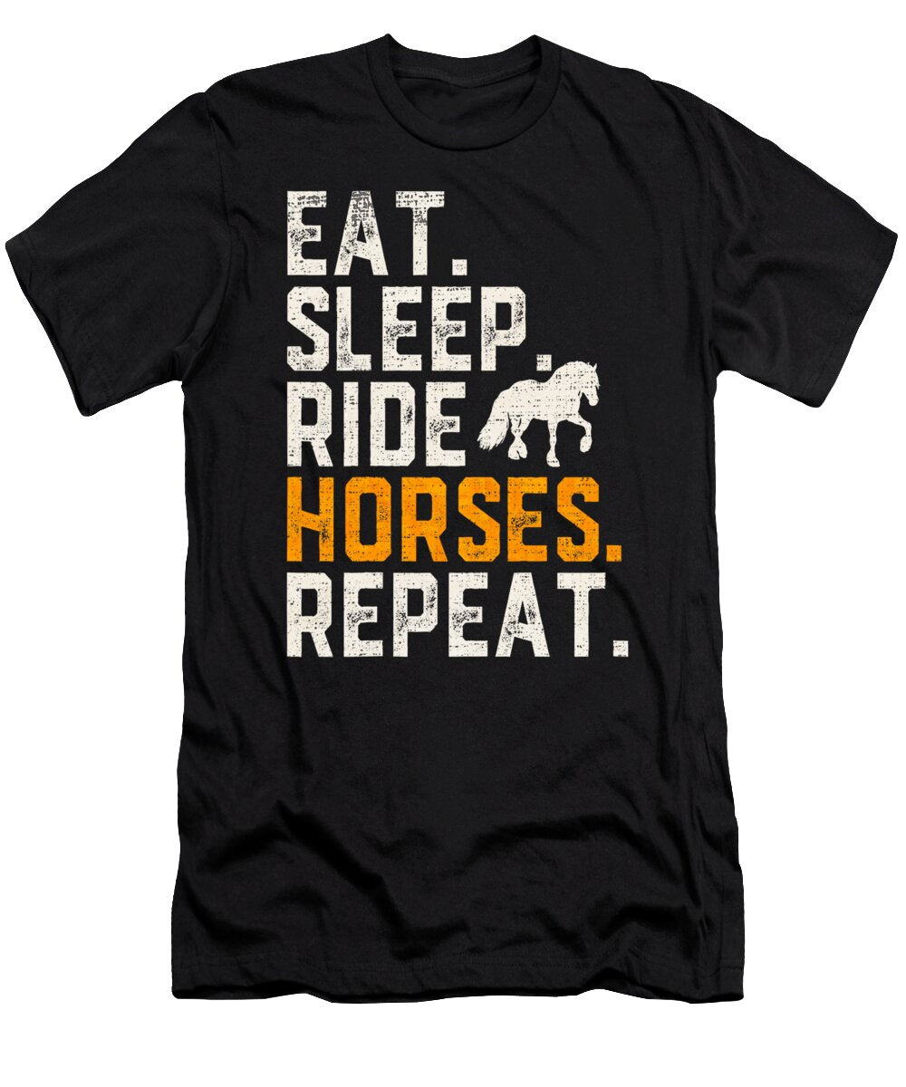 Eat Sleep Ride Horses Repeat Horseback Riding Thepassionshop T-Shirt