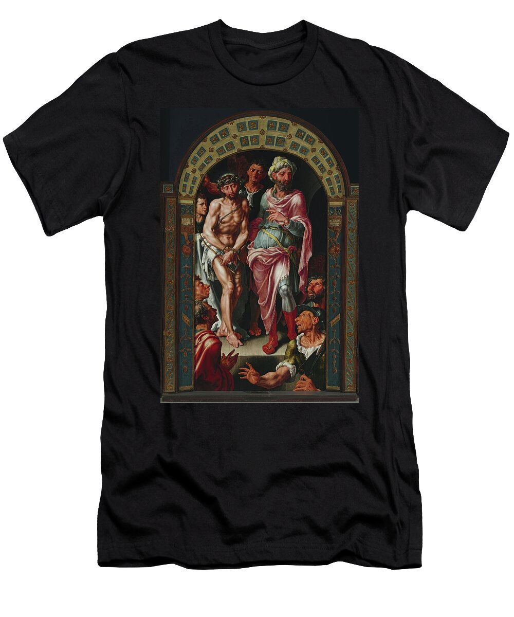 Ecce Homo Triptych Portraits of Founder on the Wings Maarten Van Heemskerck T-Shirt