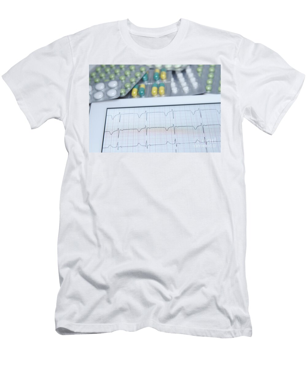 Electrocardiogram and Pills Giphotostock T-Shirt