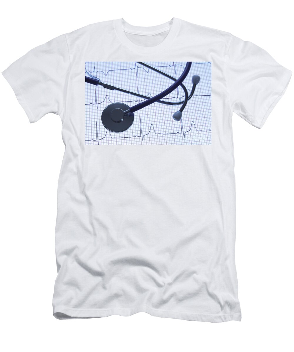 Electrocardiogram and Stethoscope Giphotostock T-Shirt