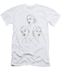 Elegant Female Line Art Trio Minimalist Female Faces Mounir Khalfouf T-Shirt