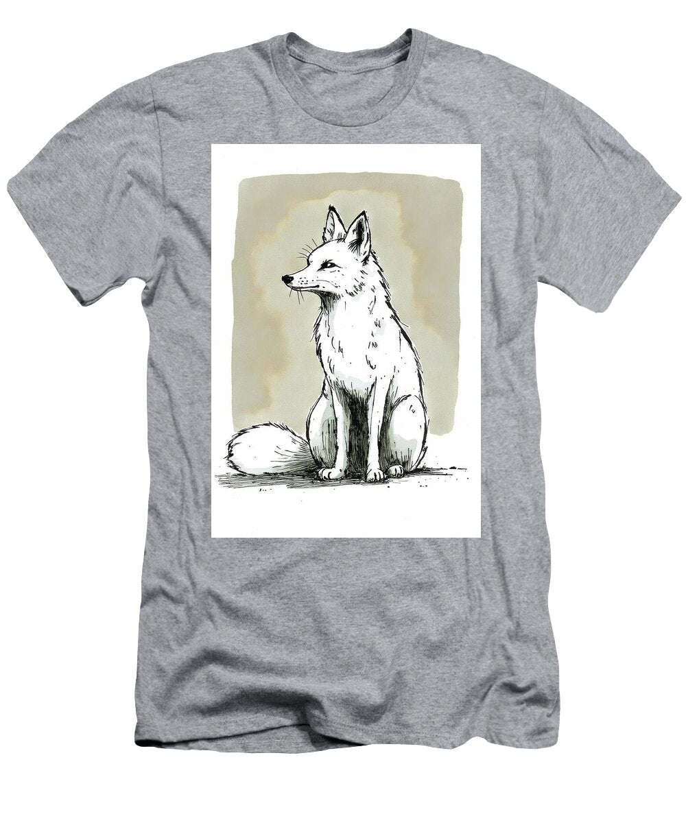 Elegant Fox Illustration Serene and Regal Animal Portrait Wall Art Prints T-Shirt