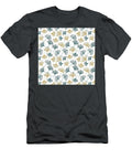Elegant Ginkgo Leaf Pattern in Teal and Gold Line Art Abing Jee T-Shirt