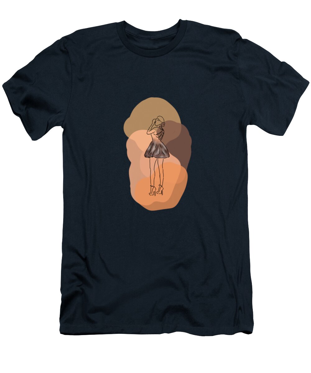 Elegant Woman Line Art Nicole Almoro T-Shirt