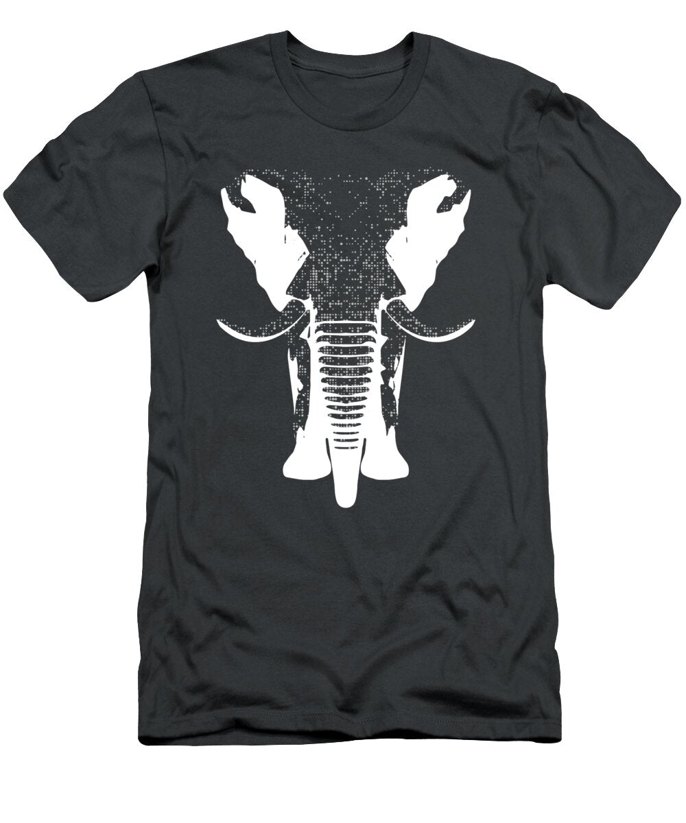 Elephant Design Halftone Pointillism Tabish Pathan T-Shirt