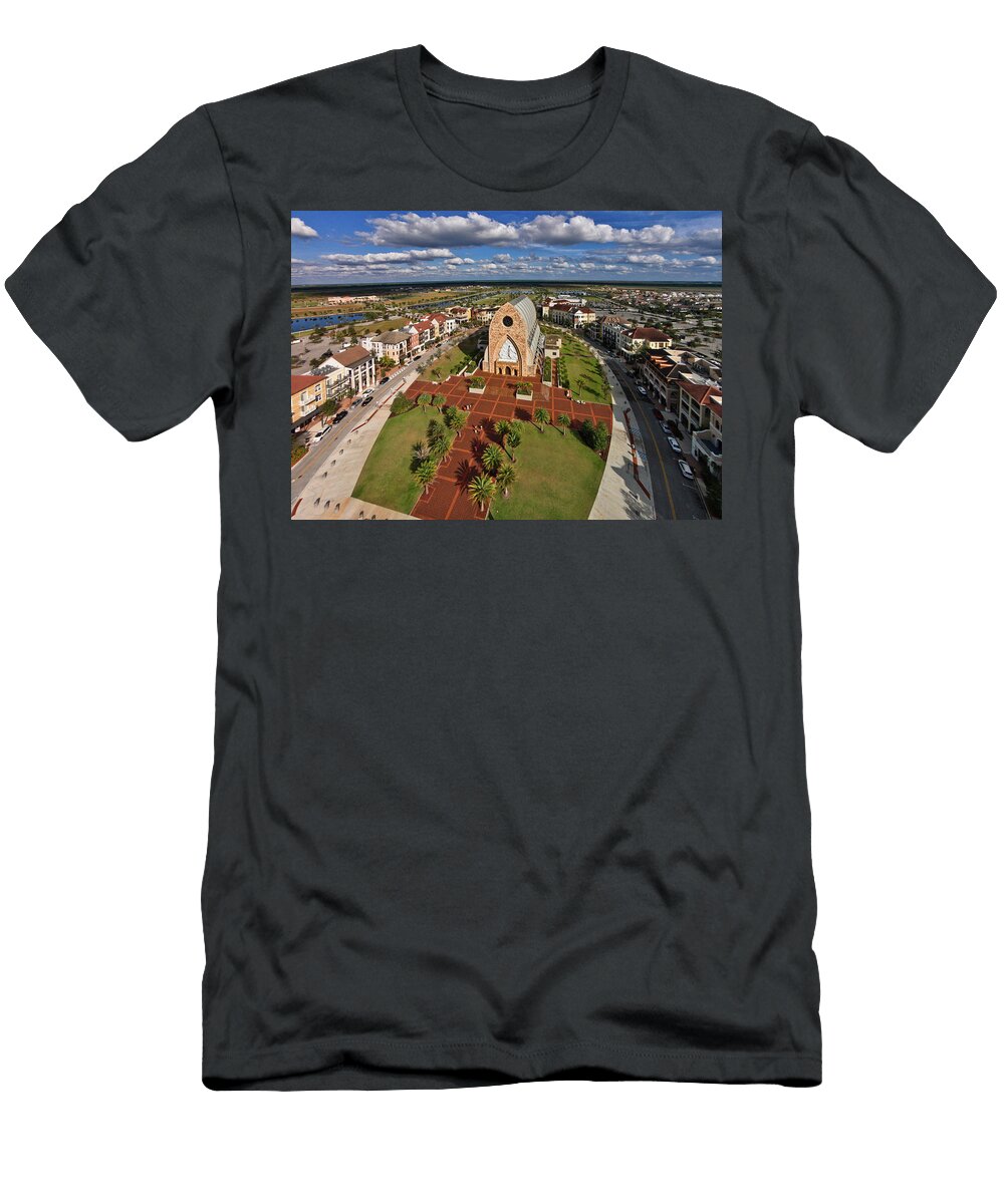 Elevated View of Ave Maria Oratory Panoramic Images T-Shirt