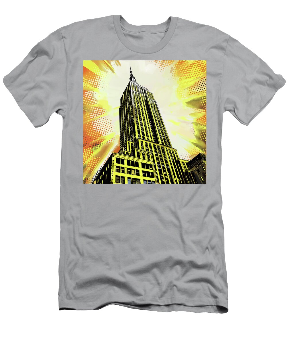 Empire State Building Comic Book Art 68 Mad Paperairplanes T-Shirt