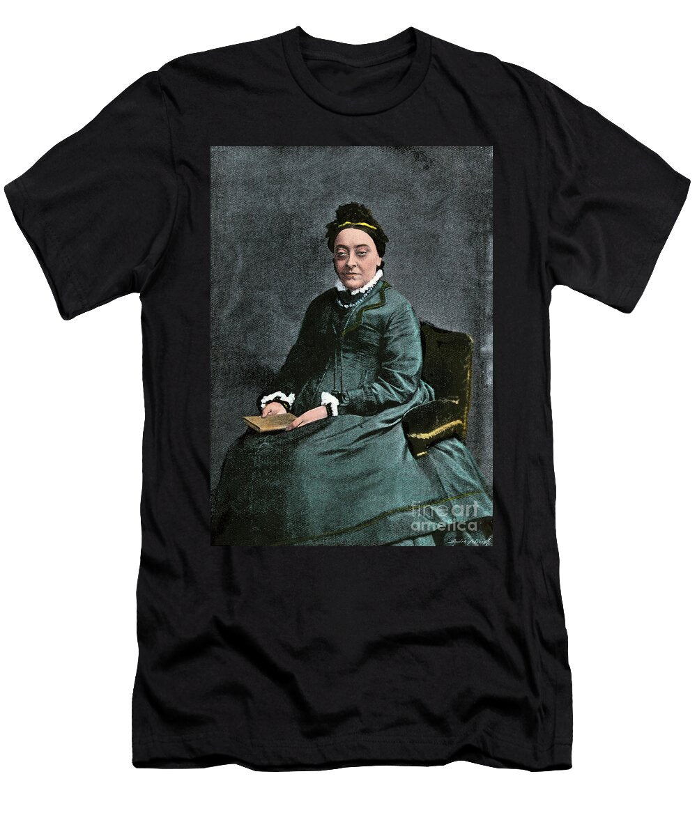 English Poet Christina Rossetti 1830 1894 Late 1800s Hand Colored Halftone Reproduction of a Photograph American School T-Shirt