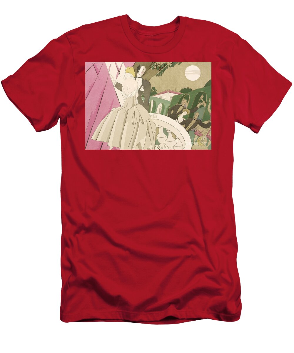 Evening Wedding on the Balcony C1920 Stencil on Paper Charles Martin T-Shirt