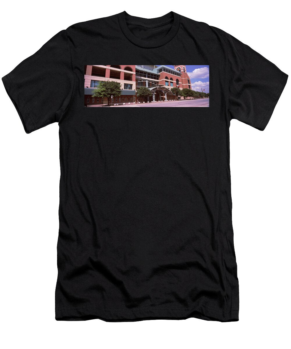 Facade of a Baseball Stadium Minute Panoramic Images T-Shirt