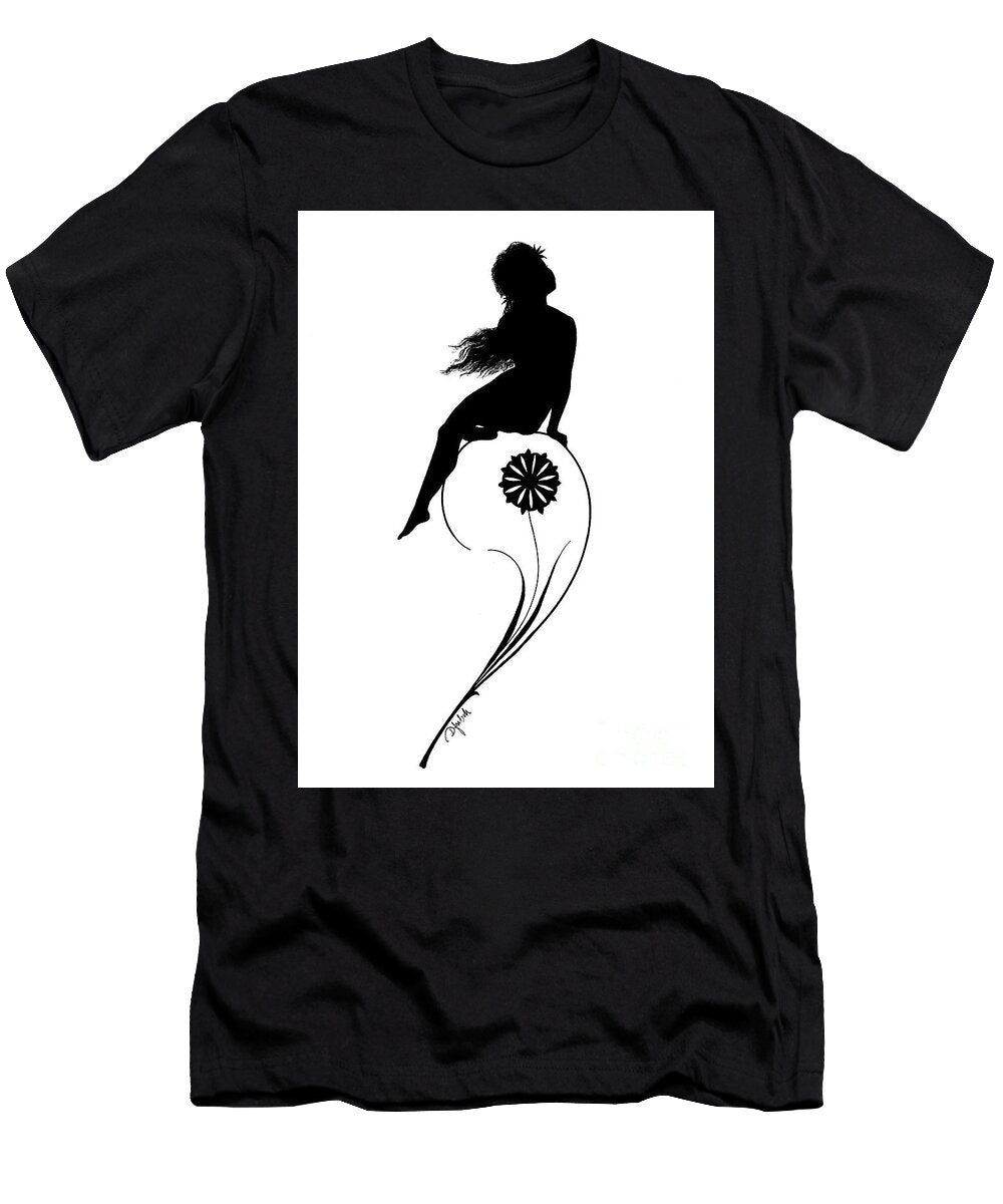 Fairy Perched on a Flower Karl Wilhelm Diefenbach T-Shirt