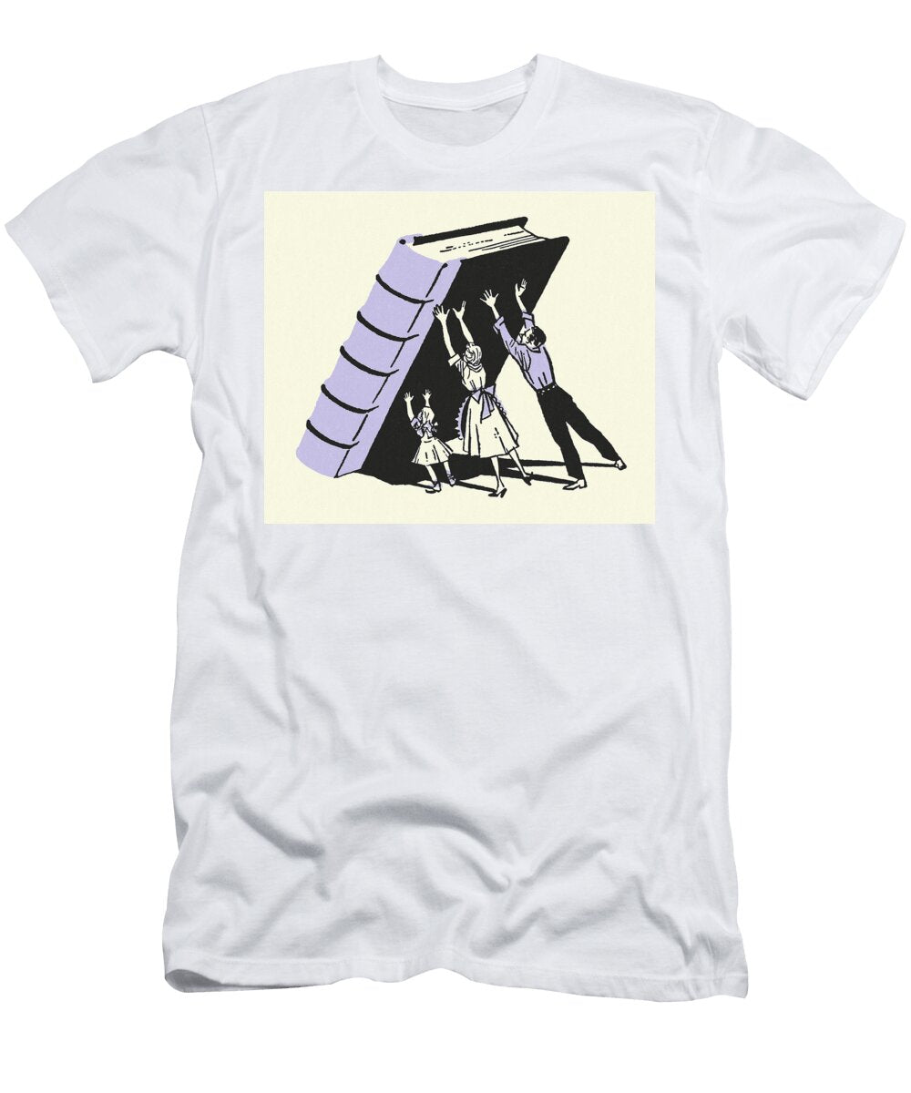 Family Pushing Up a Book Csa Images T-Shirt
