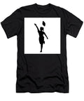Female Cornhole Player Throwing Bag Front View Silhouette Aloysius Patrimonio T-Shirt